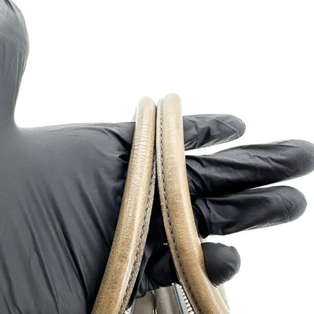 Prada Glass Calf Twin Pocket Tote Bag Brown